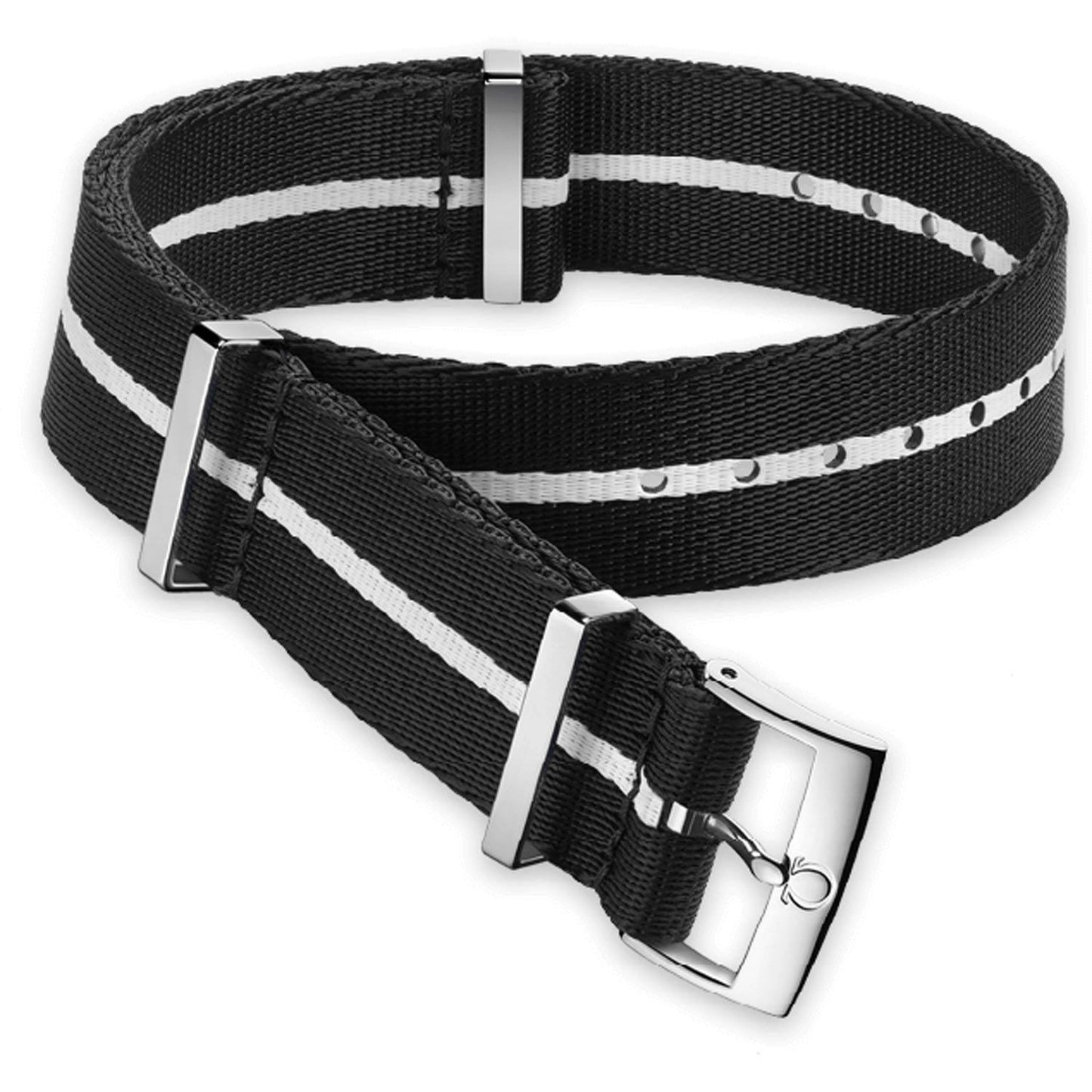 OMEGA NATO Polyamide Stripe Strap 031CWZ010698 Black with Buckle 20mm Ref 031CWZ010698, 7613304233789 – Genuine OEM