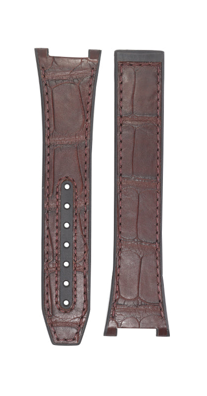 OMEGA Constellation 131.23.41.21.11.001 Bordeaux Rubber-Alligator Strap LONG 24.4mm Ref 032RUZ016065 EAN 7613304325828 – Genuine OEM