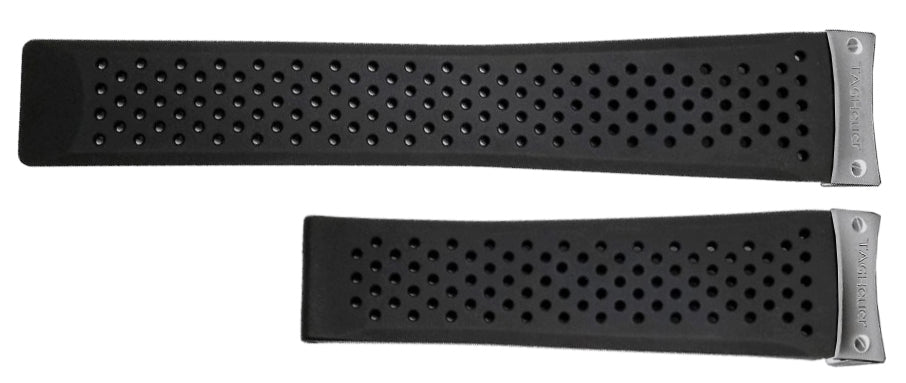 TAG Heuer Grand Carrera FT6020 CAV5185 Black Rubber Strap with Small Plate 22mm - Genuine OEM