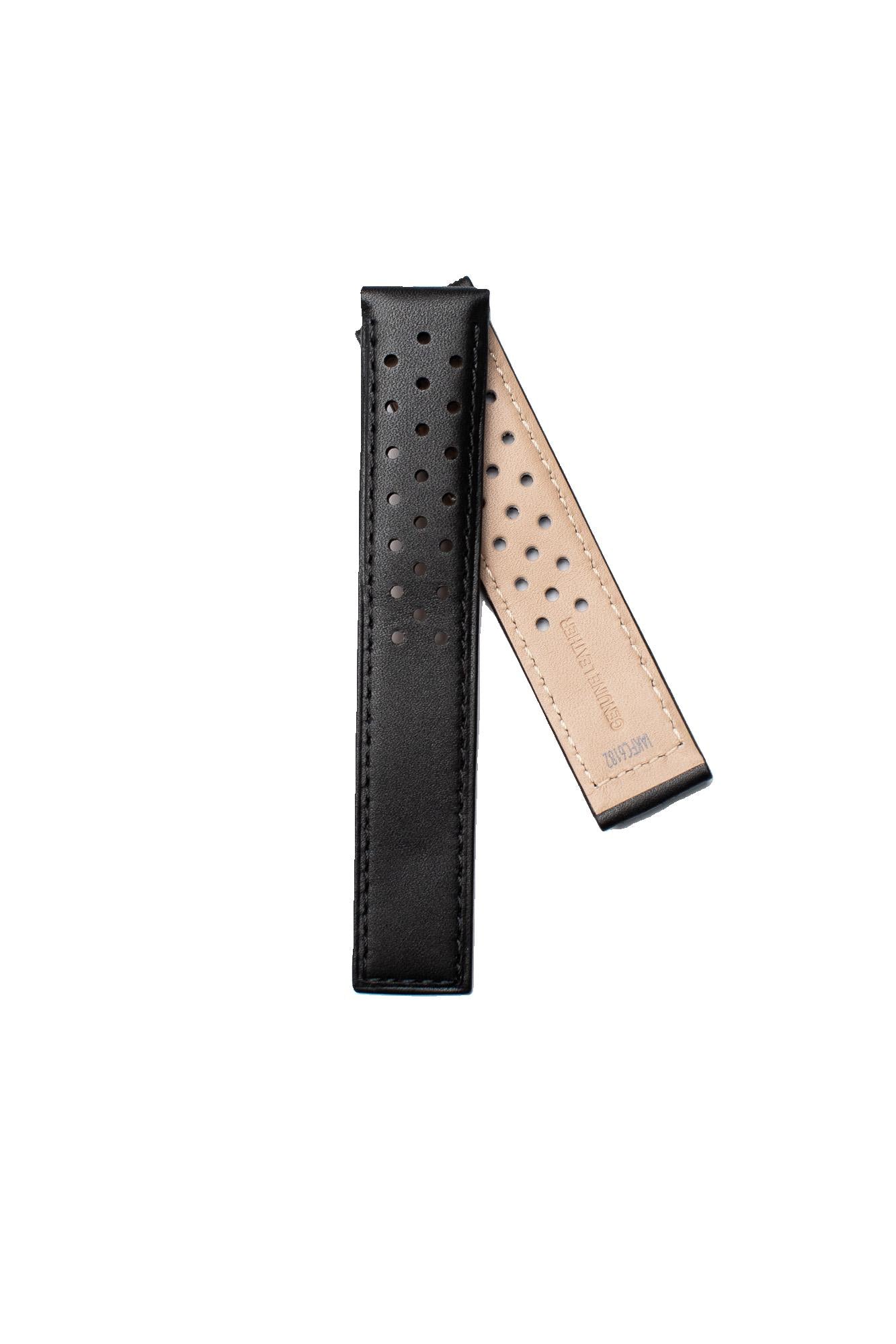 TAG Heuer Carrera FC6182 CV2110 Black with holes Calfskin Strap 19mm - Genuine OEM