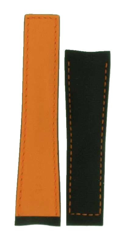 TAG Heuer Carrera FC6279 CV2A1A Black with Orange stitching Calfskin Strap 22mm - Genuine OEM
