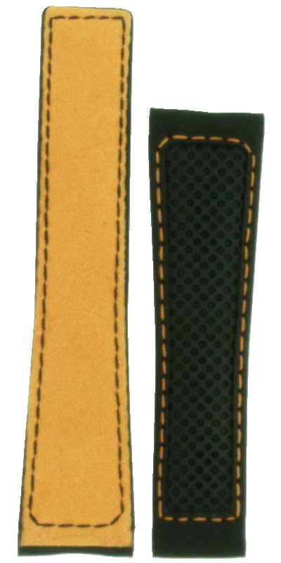 TAG Heuer Carrera FC6286 CAR2080 Black with orange stitching and holes Calfskin Strap 22mm - Genuine OEM