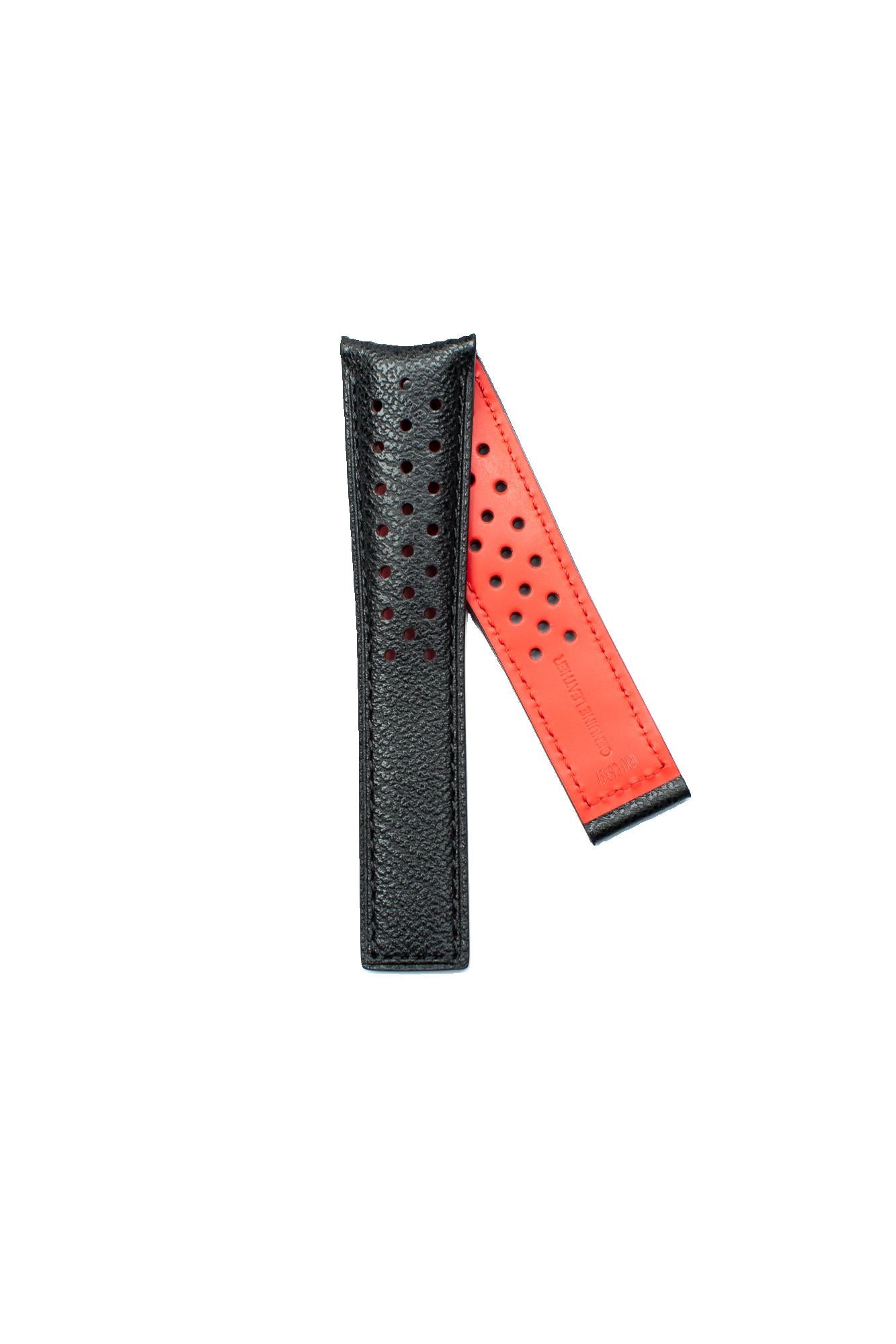 TAG Heuer Carrera FC6337 WAR2A10 Black with holes Calfskin Strap 22mm - Genuine OEM