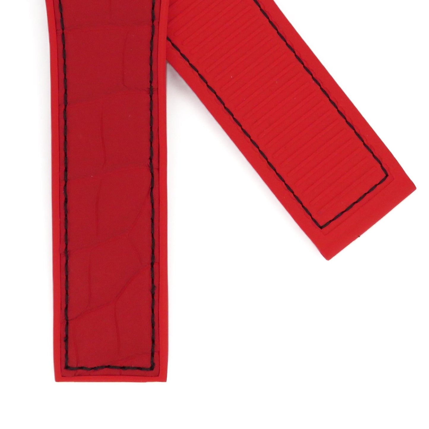 TAG Heuer Carrera FC6416 CAR2A1AC Red rubber / alligator leather with black stitching Strap 22mm - Genuine OEM