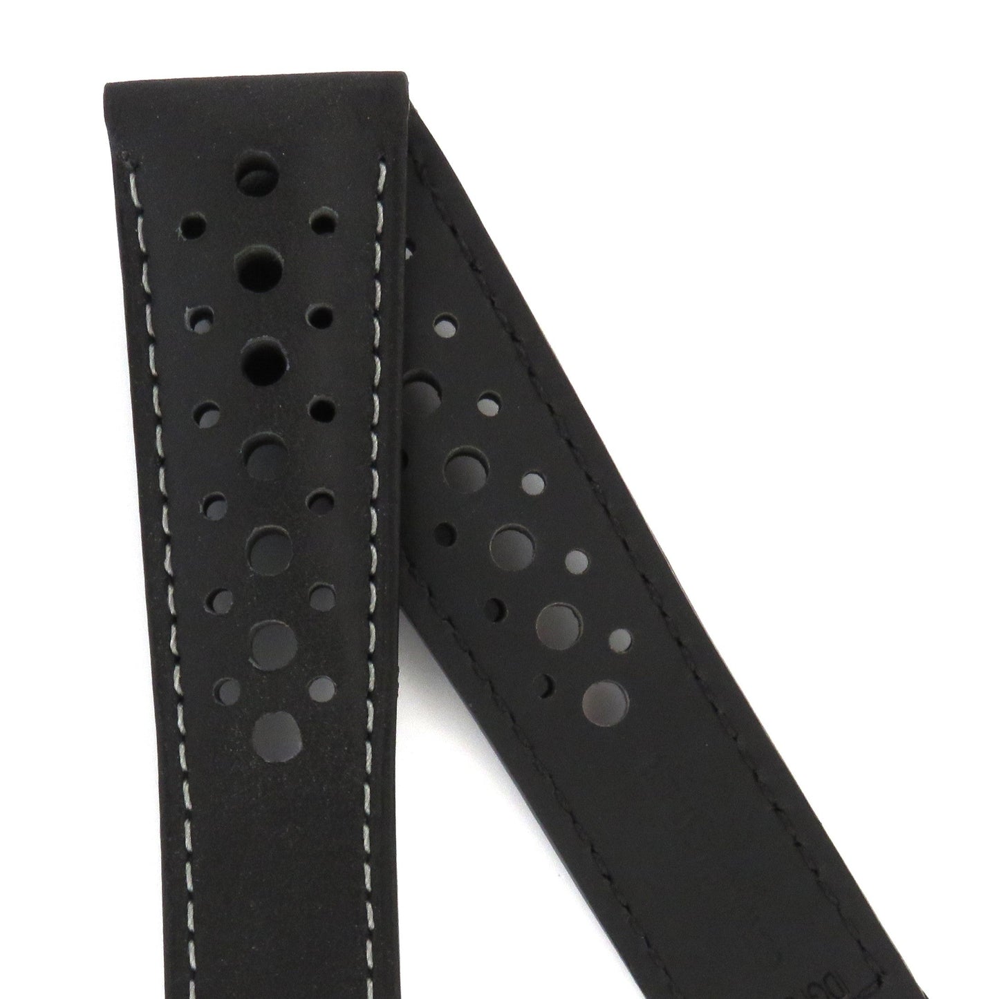 TAG Heuer Monaco FC6470 CAW211Z Black with holes, slate grey stitching, black lining Calfskin Strap 22mm - Genuine OEM