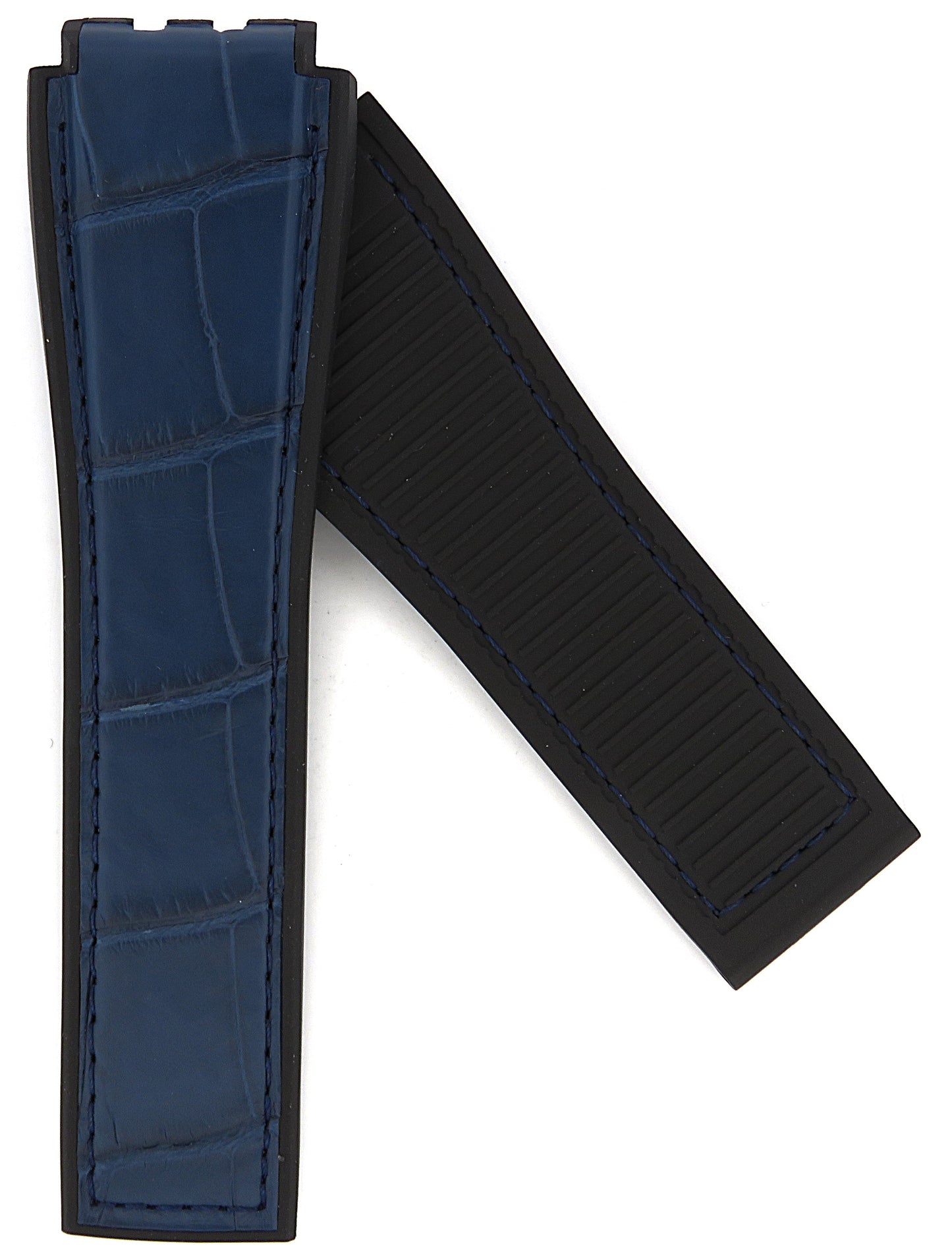TAG Heuer Carrera FC6471 CAR5A98 Black rubber and blue alligator leather Strap 22mm - Genuine OEM