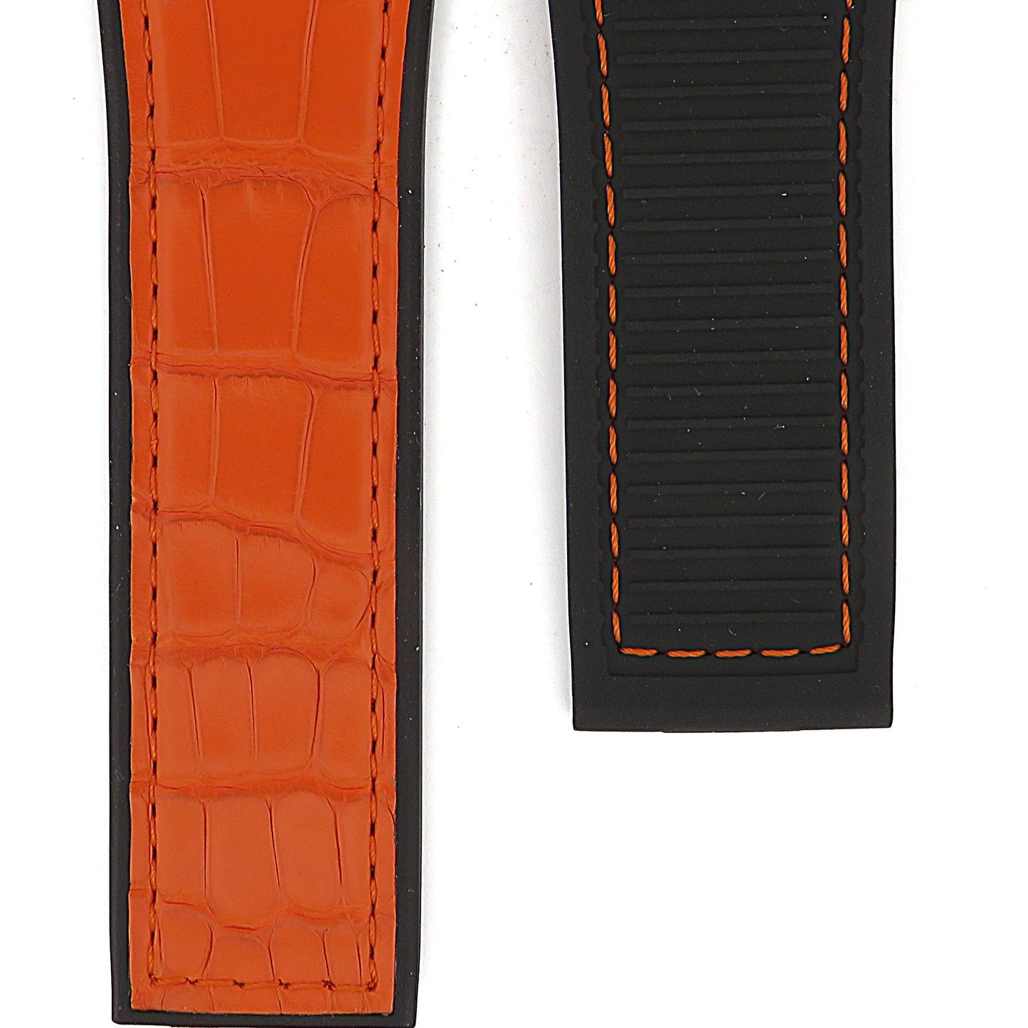 TAG Heuer Carrera FC6478 CAR5A8F Black rubber and orange alligator leather Strap 22mm - Genuine OEM