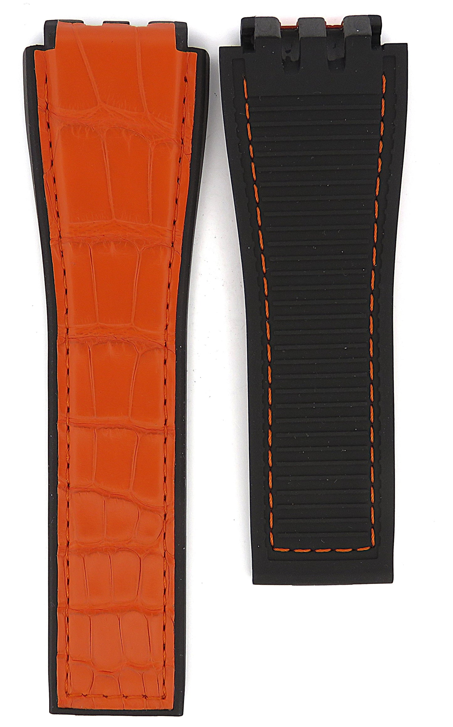 TAG Heuer Carrera FC6478 CAR5A8F Black rubber and orange alligator leather Strap 22mm - Genuine OEM