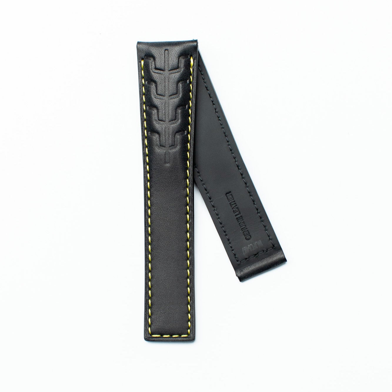 TAG Heuer CAZ101AJ Formula 1 FC6487 Black with yellow stitching calfskin Strap 21.5mm - Genuine OEM