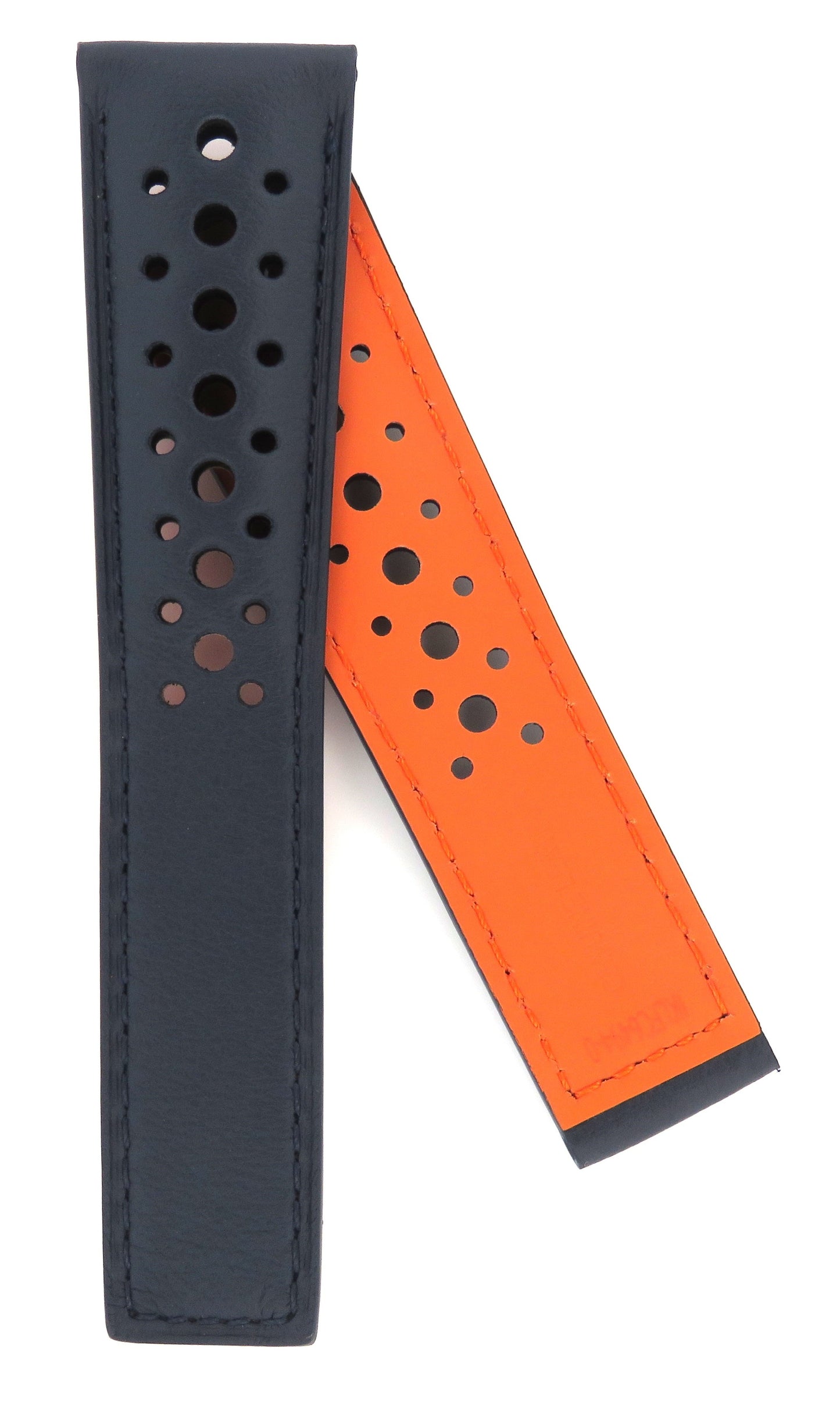 TAG Heuer CBL2115 Monaco FC6494-0 Blue holes with orange lining calfskin Strap 22mm - Genuine OEM