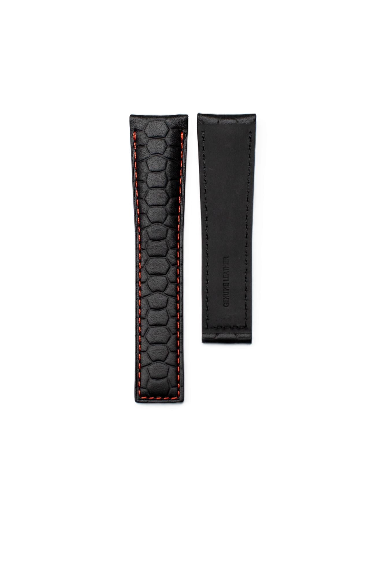 TAG Heuer Formula 1 FC6517 CAZ201E Black with red stitching Calfskin Strap 21.5mm - Genuine OEM
