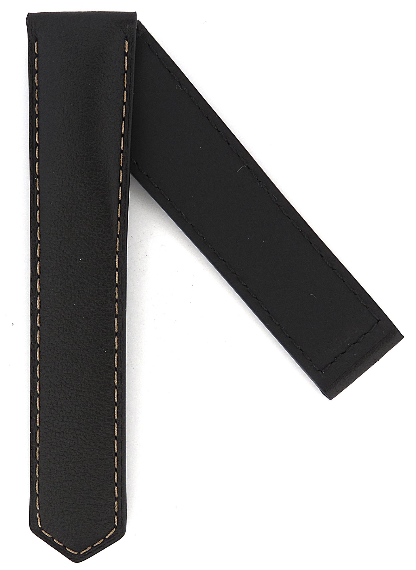 TAG Heuer Carrera FC6521 CBN2A1L Black, yellow-chestnut stitching Calfskin Strap 22mm - Genuine OEM