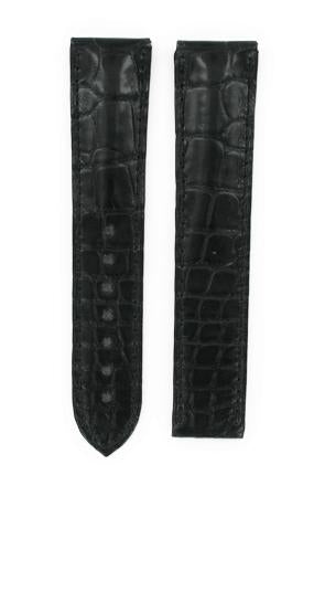 OMEGA DeVille 463.05.331 Alligator Domed Black Glossy Strap 20mm Deployant Ref 98000211, 7612882718923 – Genuine OEM
