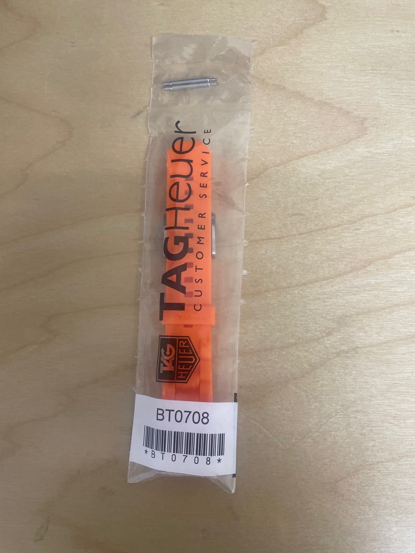 TAG Heuer Formula 1 BT0708 Orange Rubber Strap 17mm - Genuine OEM