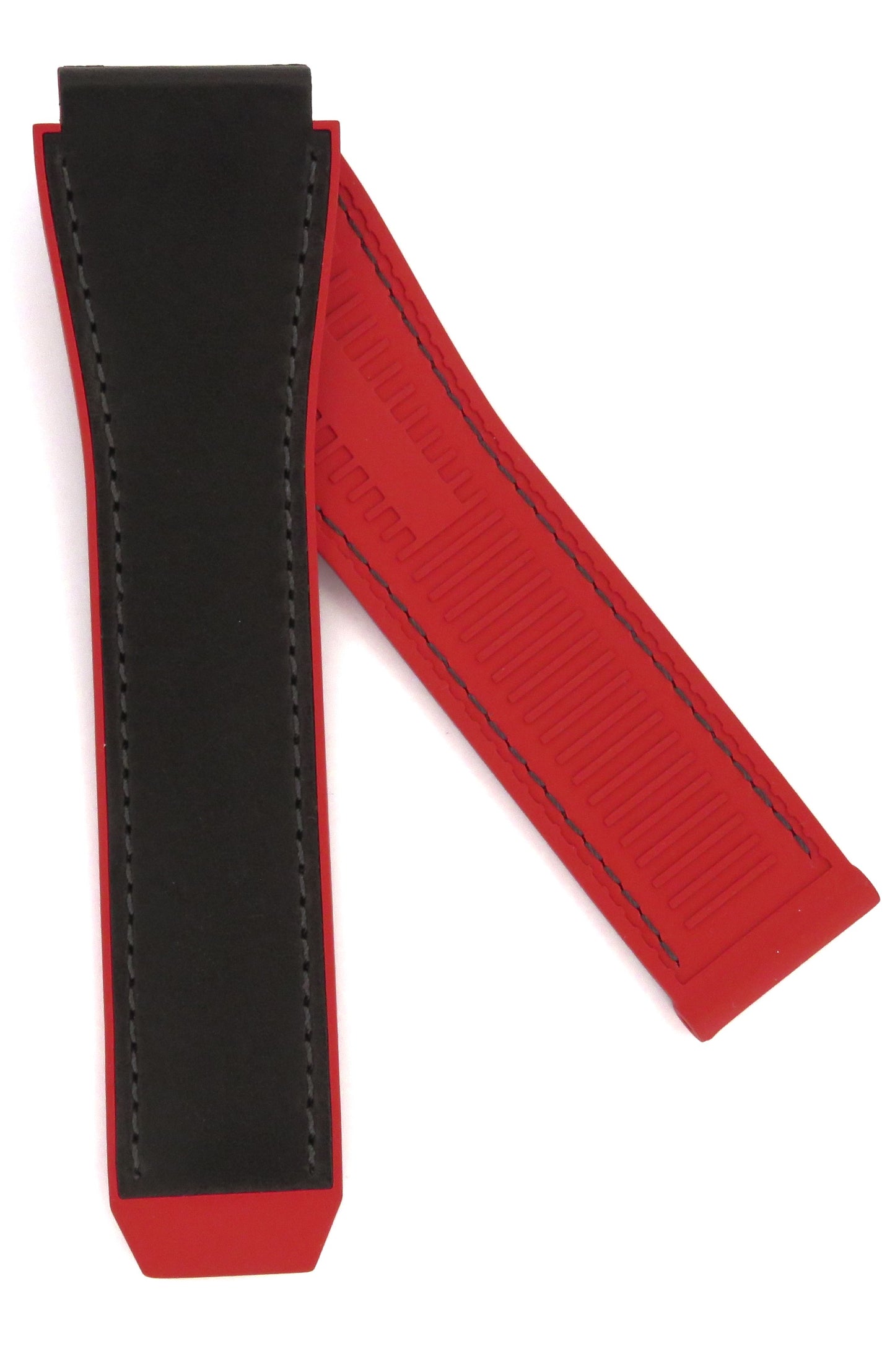 TAG Heuer Connected FT6202 SBG8A13 Red Rubber Black Leather Strap 22mm - Genuine OEM