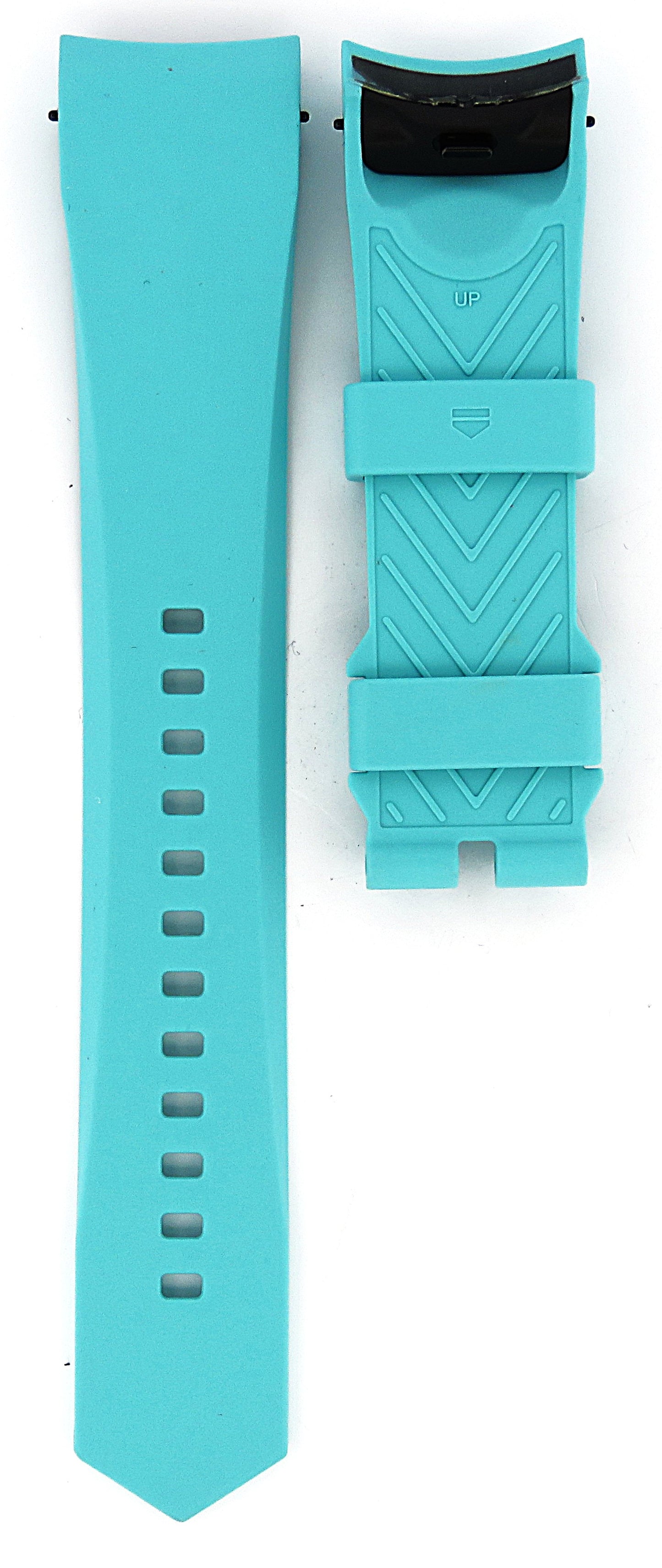 TAG Heuer Connected E5 FT8082 SBT8010 Light Blue Rubber Strap 20mm - Genuine OEM