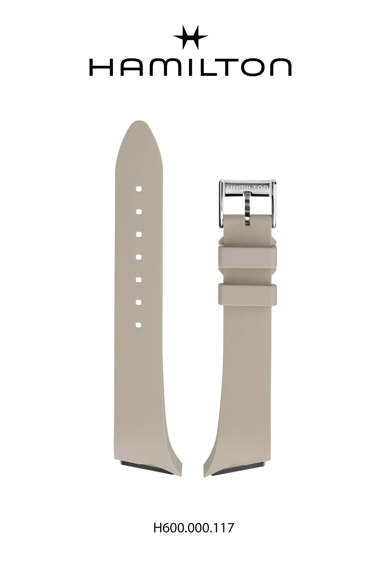Hamilton Ventura Rubber Watch Strap 16-mm Ref H690.000.117 - Genuine OEM