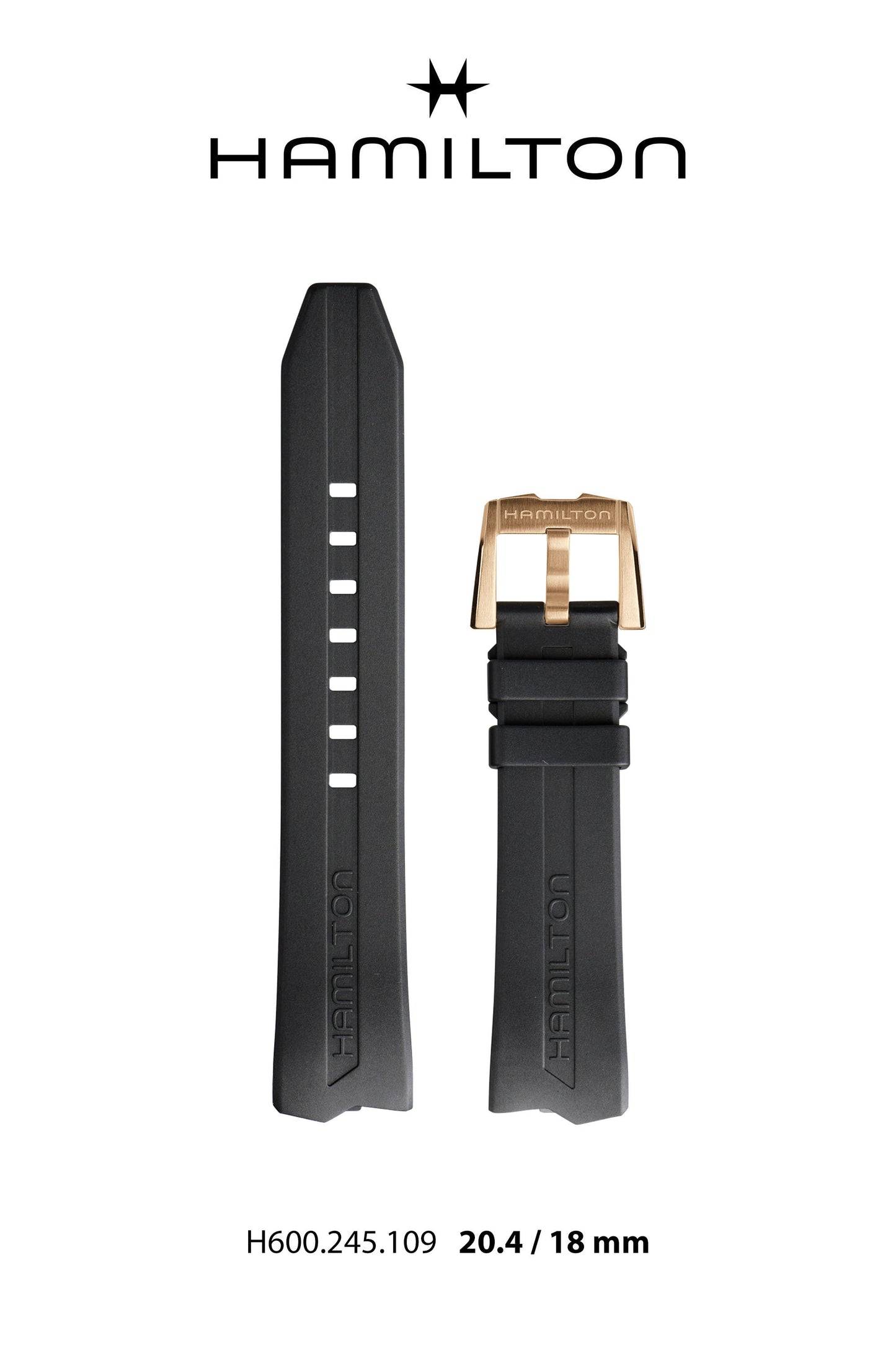 Hamilton Ventura Rubber Watch Strap 21-mm Ref H690.245.109 - Genuine OEM