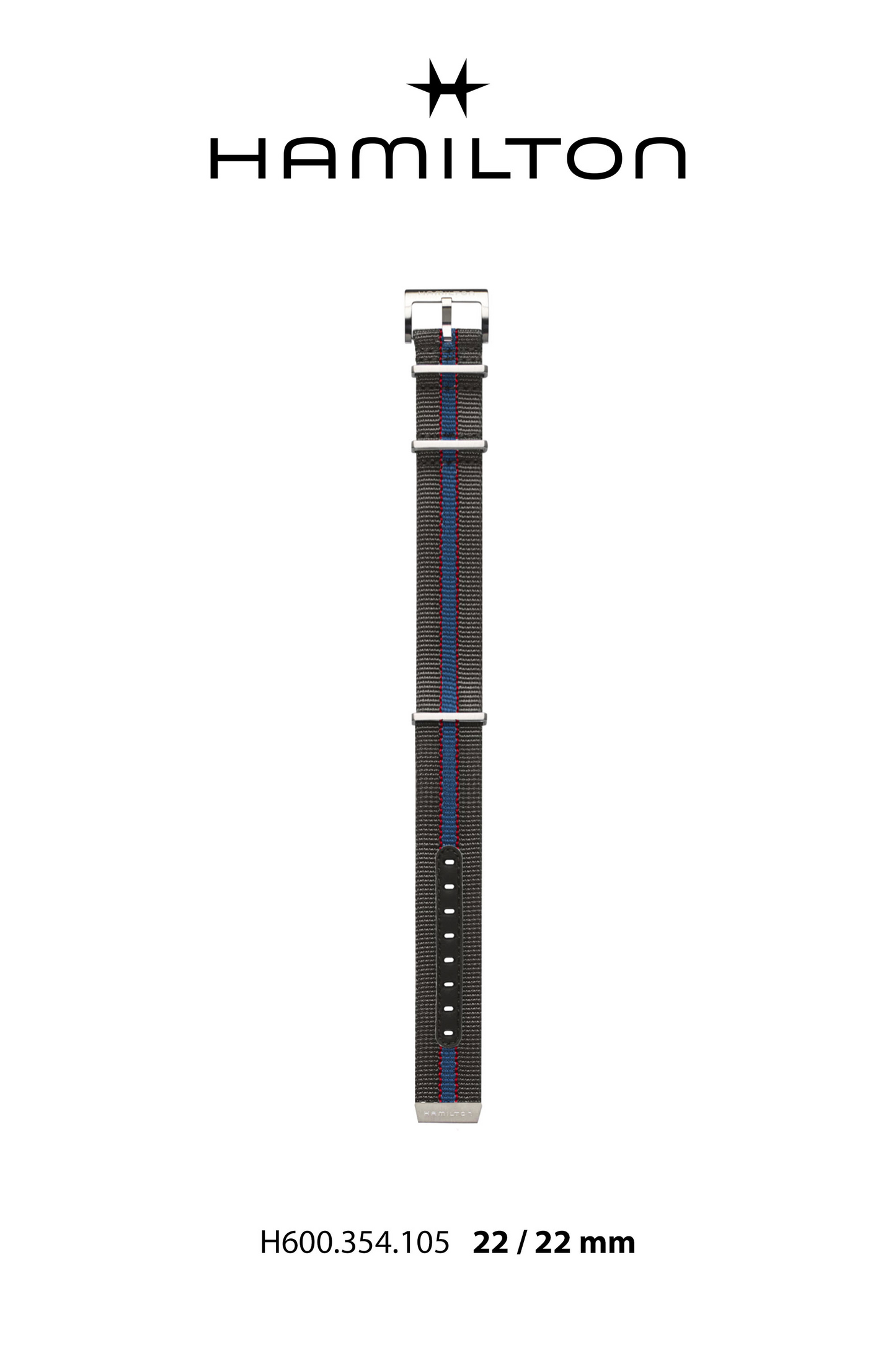 Hamilton PanEurop Textile Watch Strap 22-mm Ref H694.354.105 - Genuine OEM