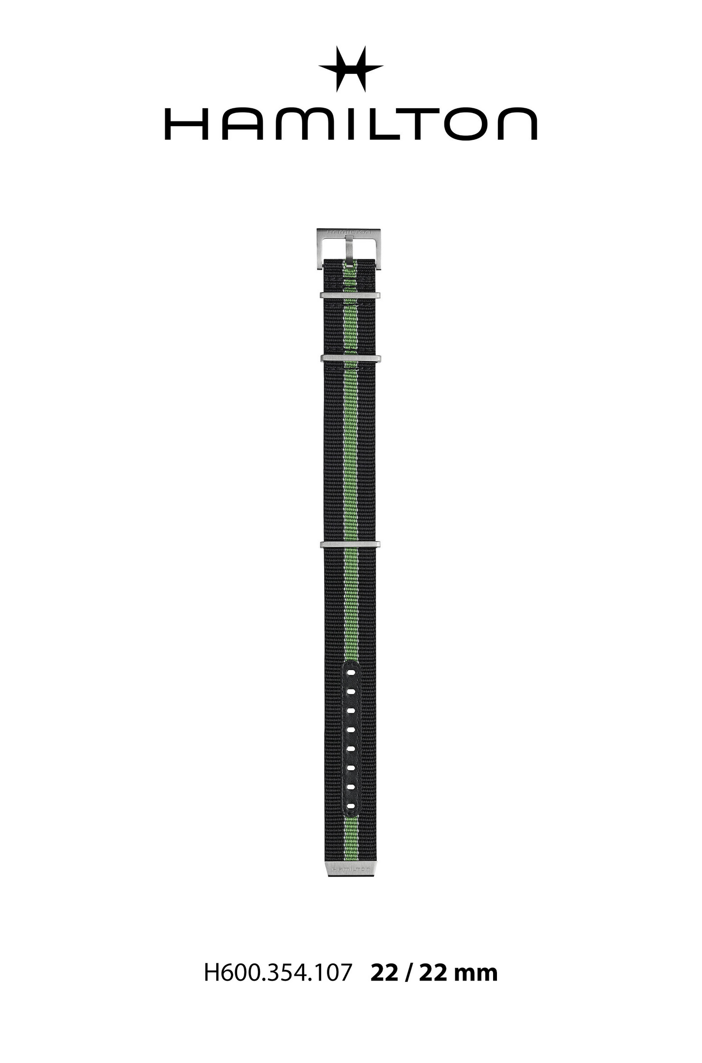 Hamilton PanEurop Textile Watch Strap 22-mm Ref H694.354.107 - Genuine OEM