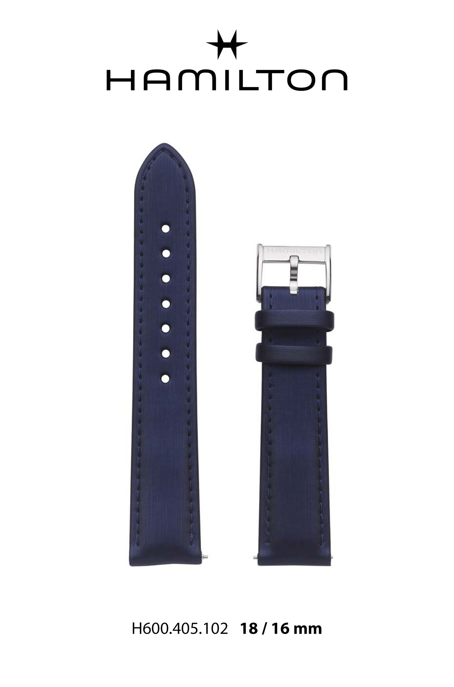 Hamilton JM Skeleton Leather-Blue Watch Strap 18-mm Ref H690.405.102 - Genuine OEM