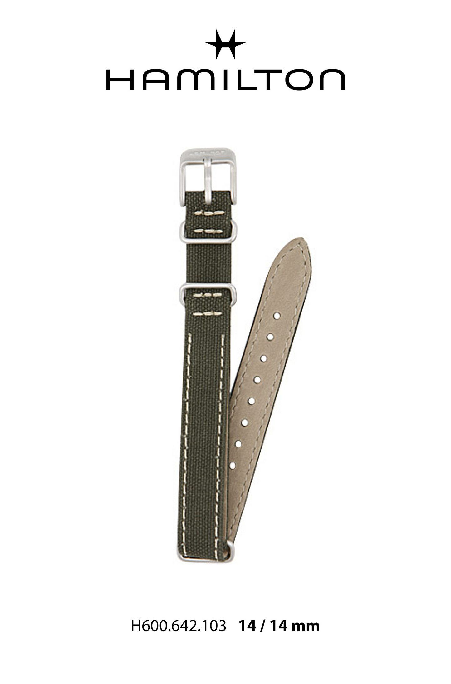 Hamilton Khaki King Textile Watch Strap 14-mm Ref H694.642.103 - Genuine OEM