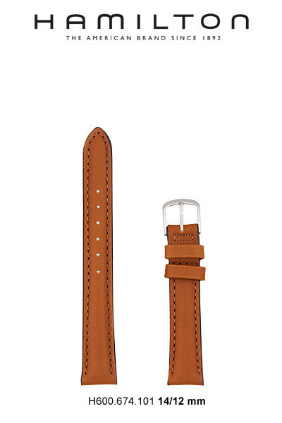 Hamilton Watch Khaki Field Women Leather-Brown Watch Strap 14-mm Ref H600.674.101 - Genuine OEM
