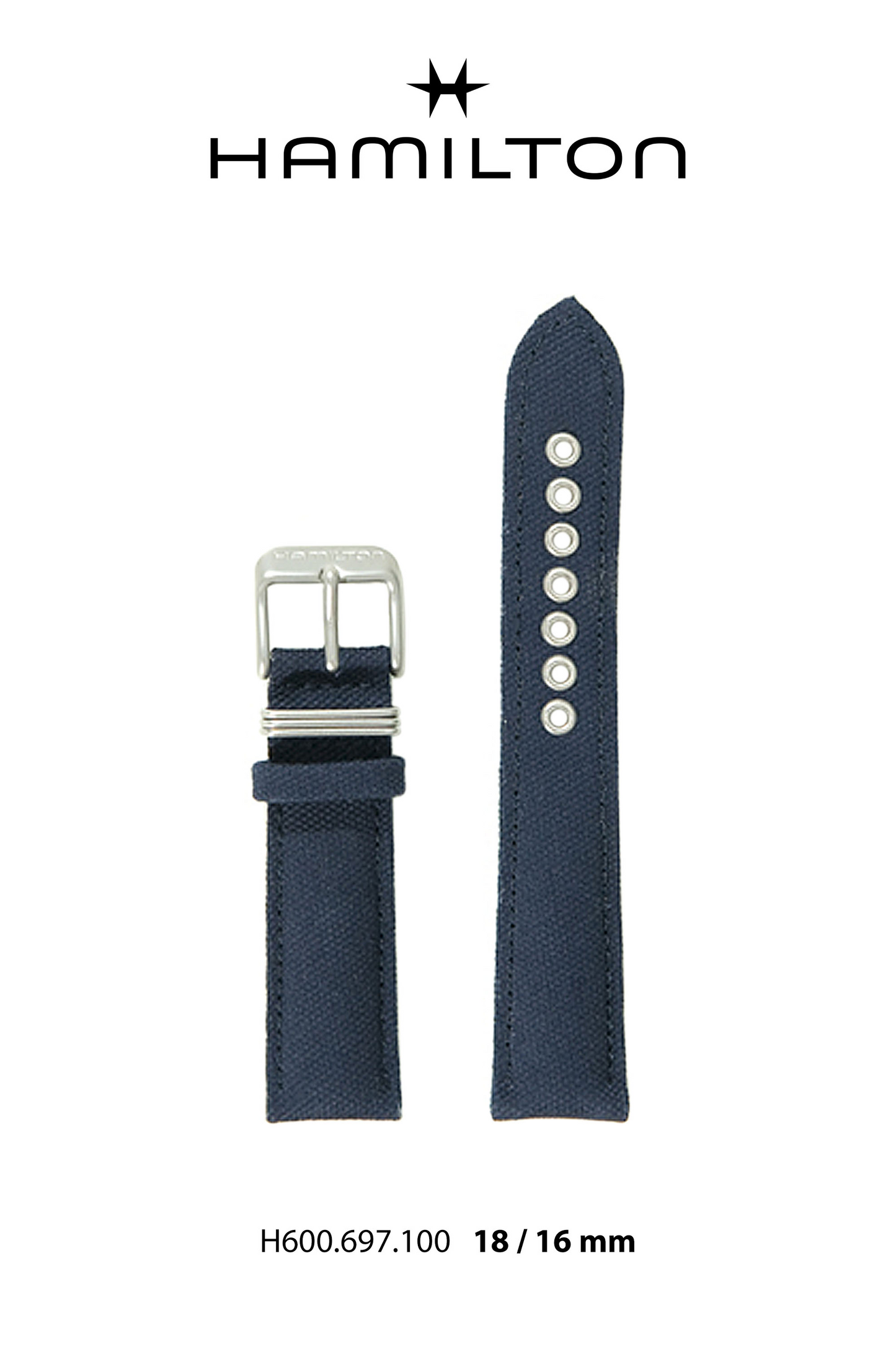 Hamilton Khaki Field Textile Watch Strap 18-mm Ref H694.697.100 - Genuine OEM