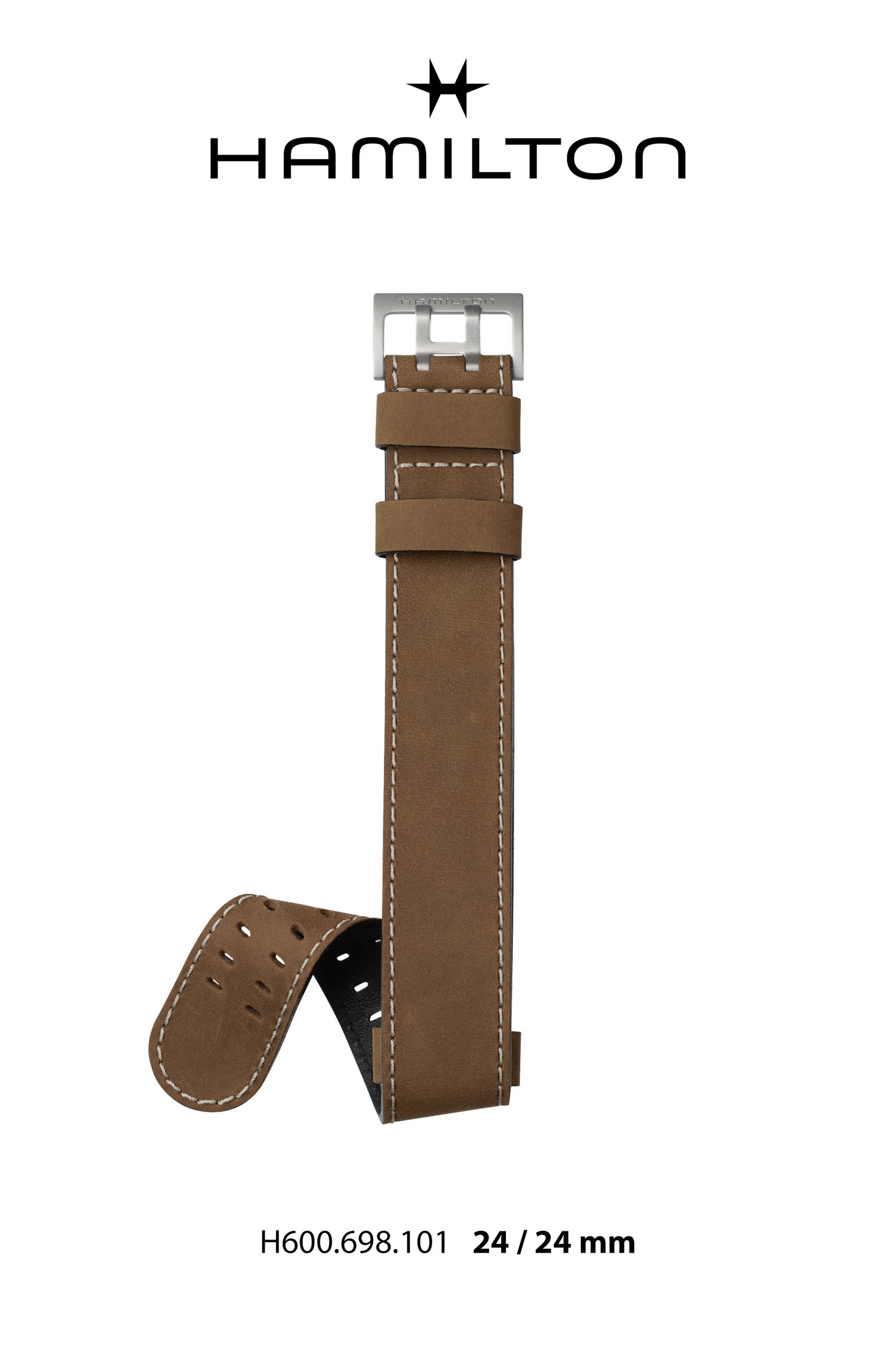 Hamilton Khaki Field Leather-Brown Watch Strap 24-mm Ref H690.698.101 - Genuine OEM