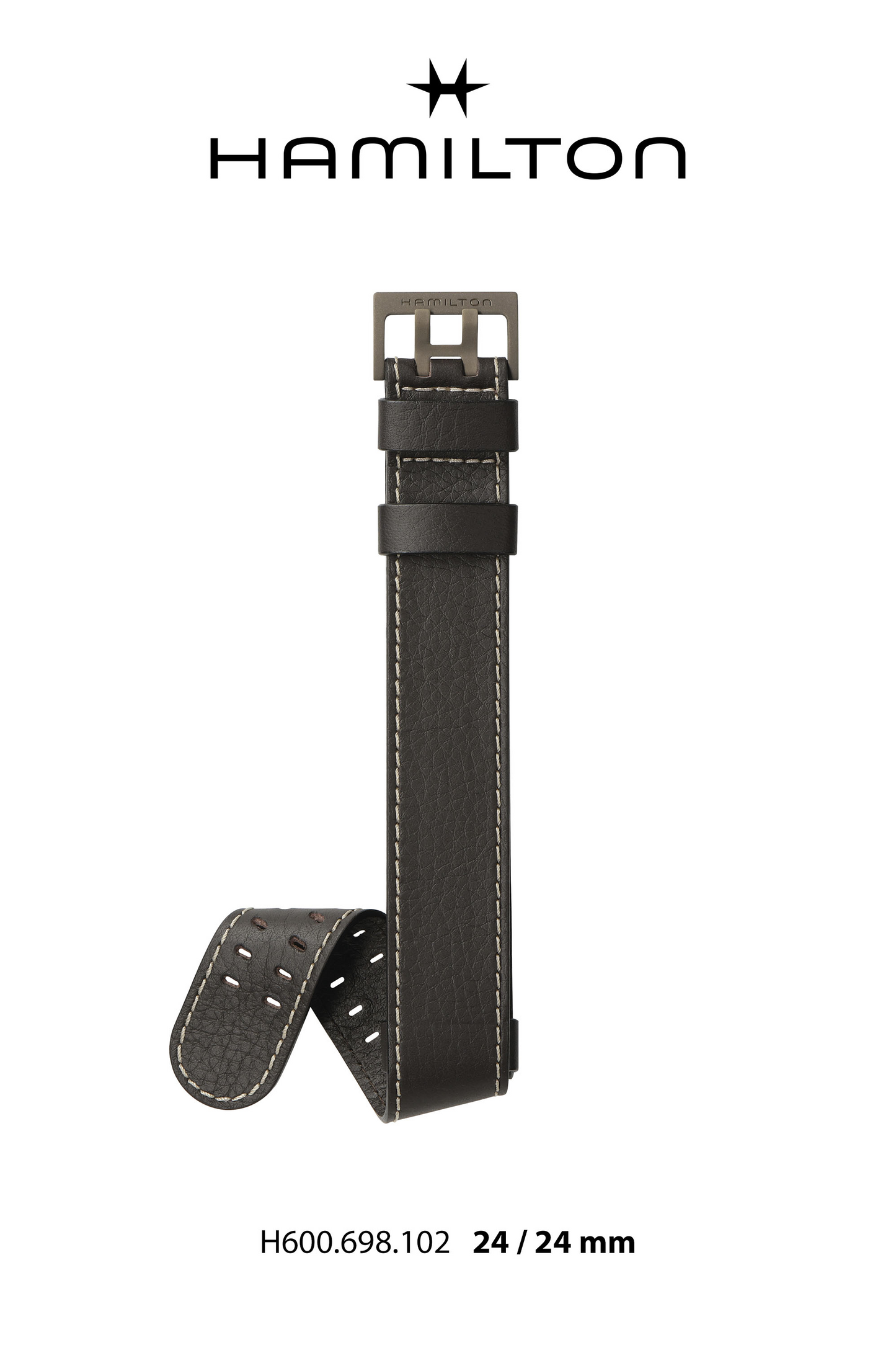 Hamilton Khaki Field Leather-Brown Watch Strap 24-mm Ref H690.698.102 - Genuine OEM