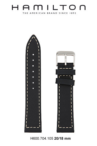 Hamilton Khaki Field Leather-Blue Watch Strap 20-mm Ref H600.704.105 - Genuine OEM