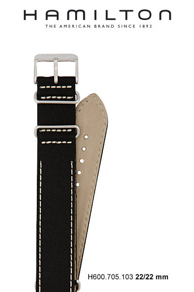 Hamilton Khaki Field Canvas Watch Strap 22-mm Ref H600.705.103 - Genuine OEM