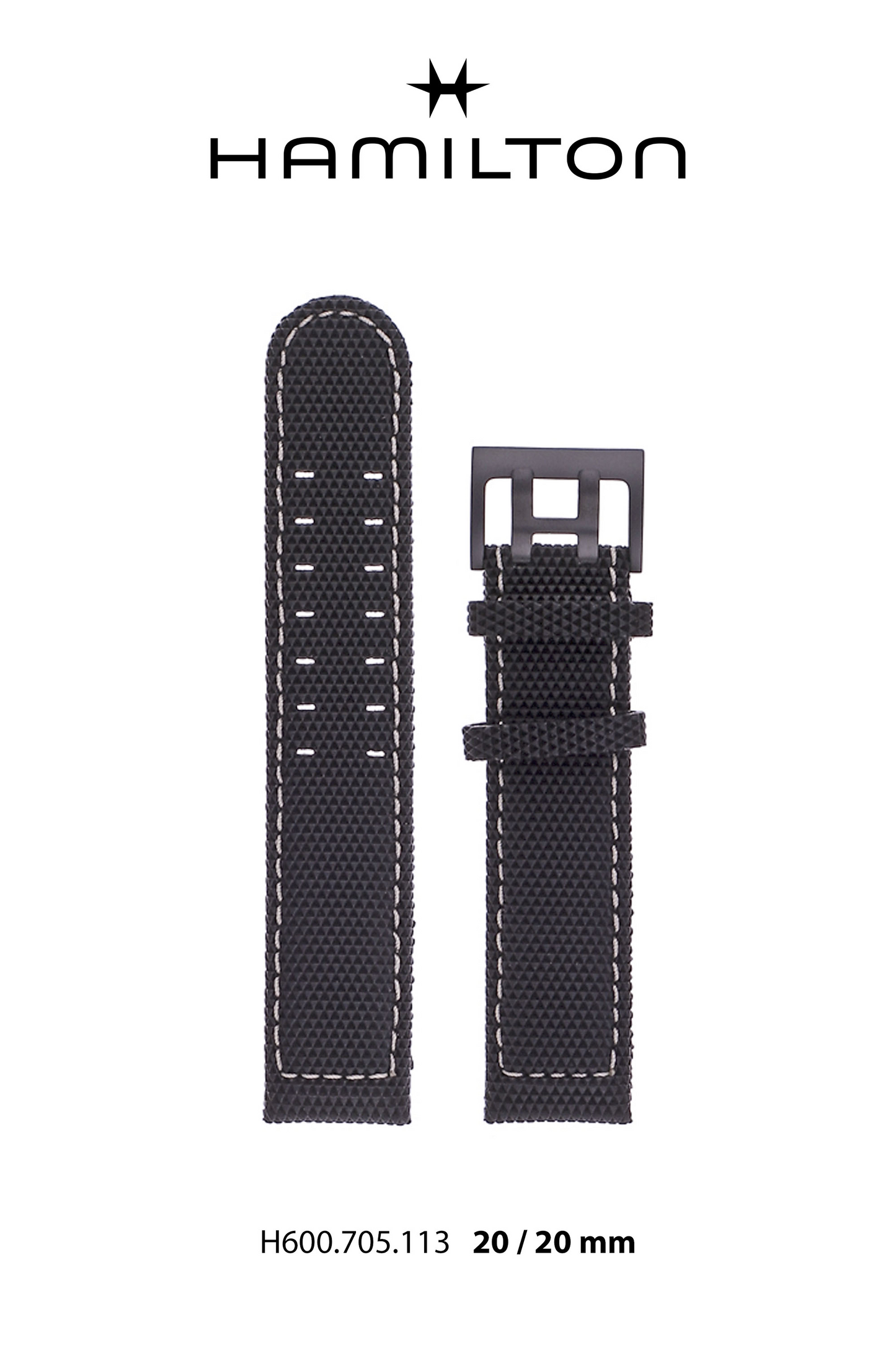 Hamilton Khaki Field Synthetic Watch Strap 20-mm Ref H693.705.113 - Genuine OEM
