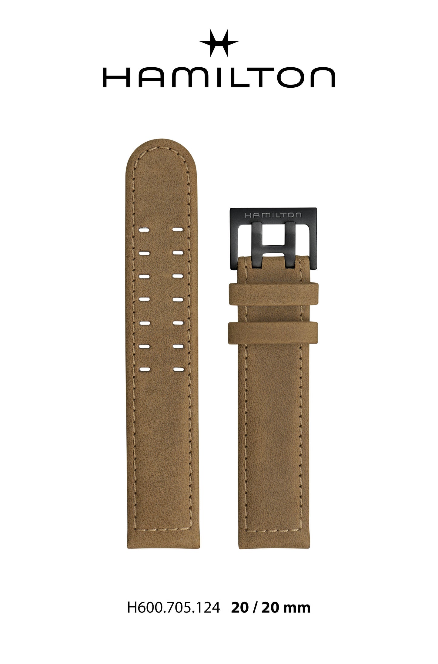 Hamilton Khaki Field Leather-Brown Watch Strap 20-mm Ref H690.705.124 - Genuine OEM