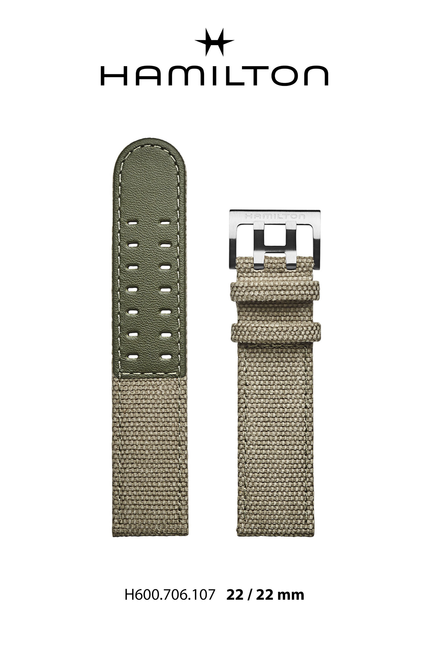 Hamilton Khaki Field Textile Watch Strap 22-mm Ref H694.706.107 - Genuine OEM