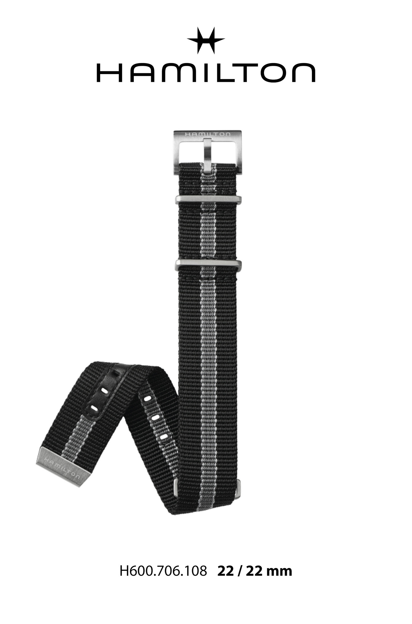 Hamilton Khaki Field Textile Watch Strap 22-mm Ref H690.706.108 - Genuine OEM