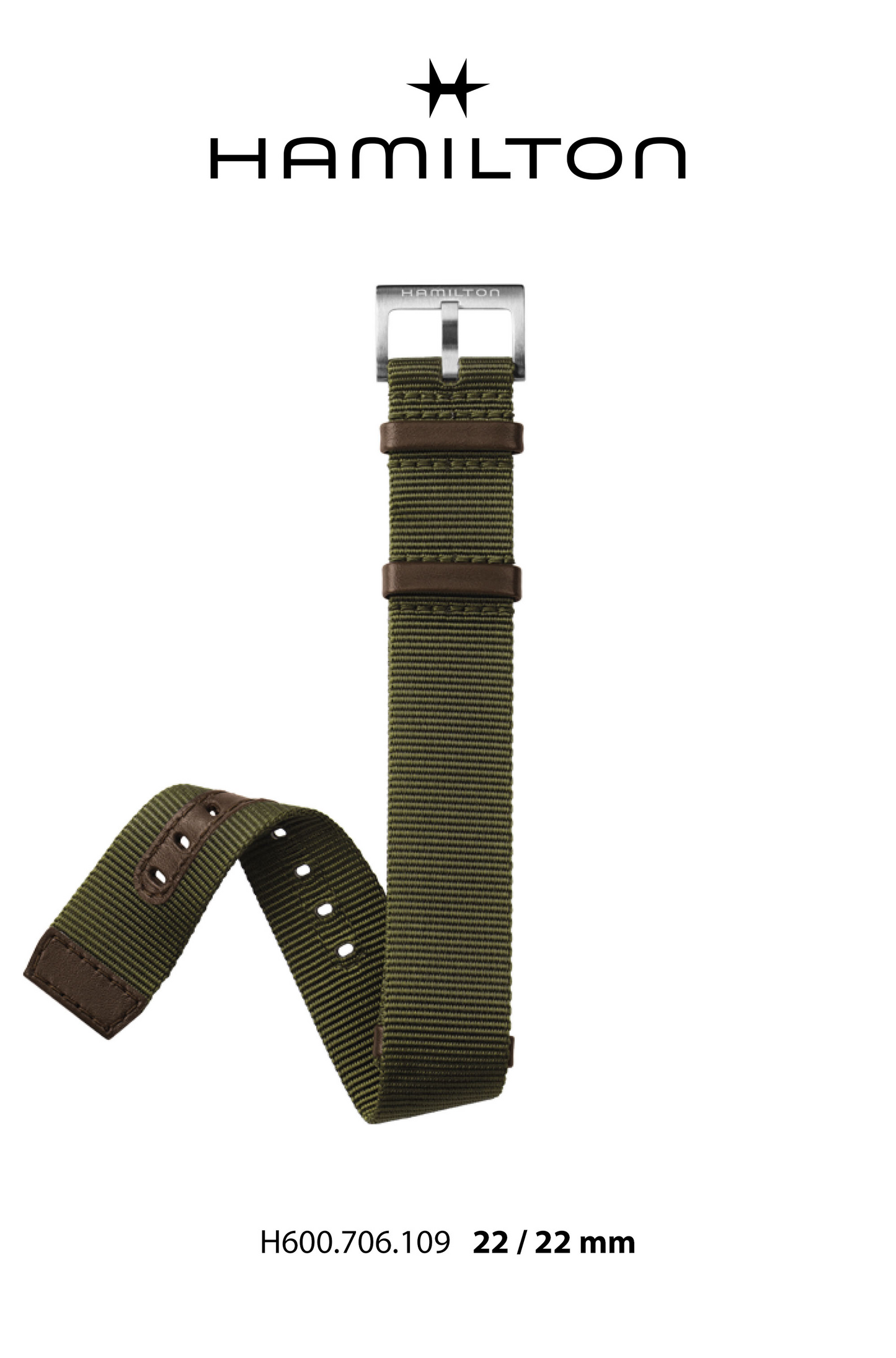 Hamilton Khaki Field Textile Watch Strap 22-mm Ref H694.706.109 - Genuine OEM