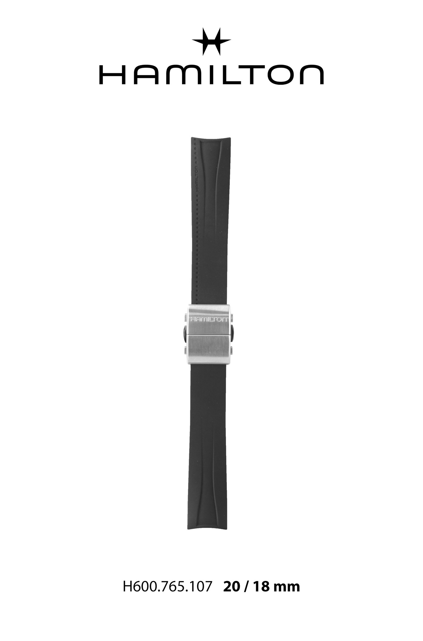 Hamilton Khaki Xpatrol Rubber Watch Strap 20-mm Ref H691.765.107 - Genuine OEM