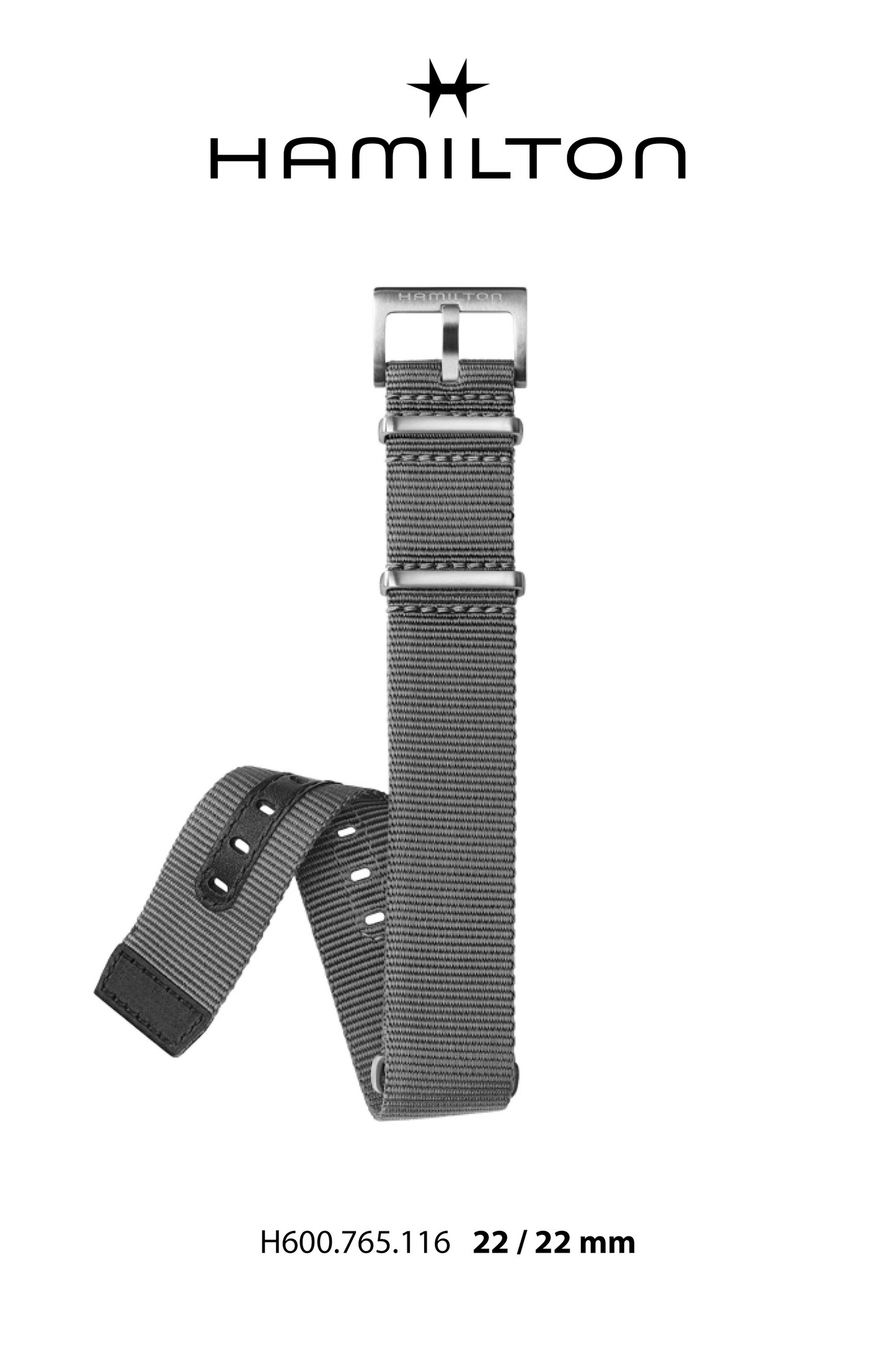 Hamilton Khaki Pilot Pio Polyester Watch Strap 22-mm Ref H690.765.116 - Genuine OEM