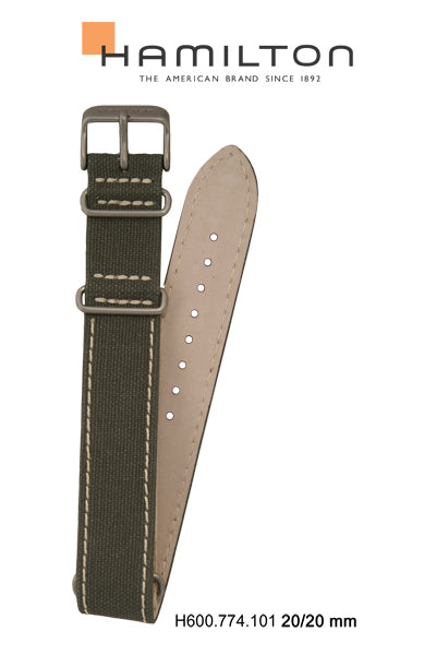 Hamilton Khaki Frogman Canvas Watch Strap 20-mm Ref H600.774.101 - Genuine OEM