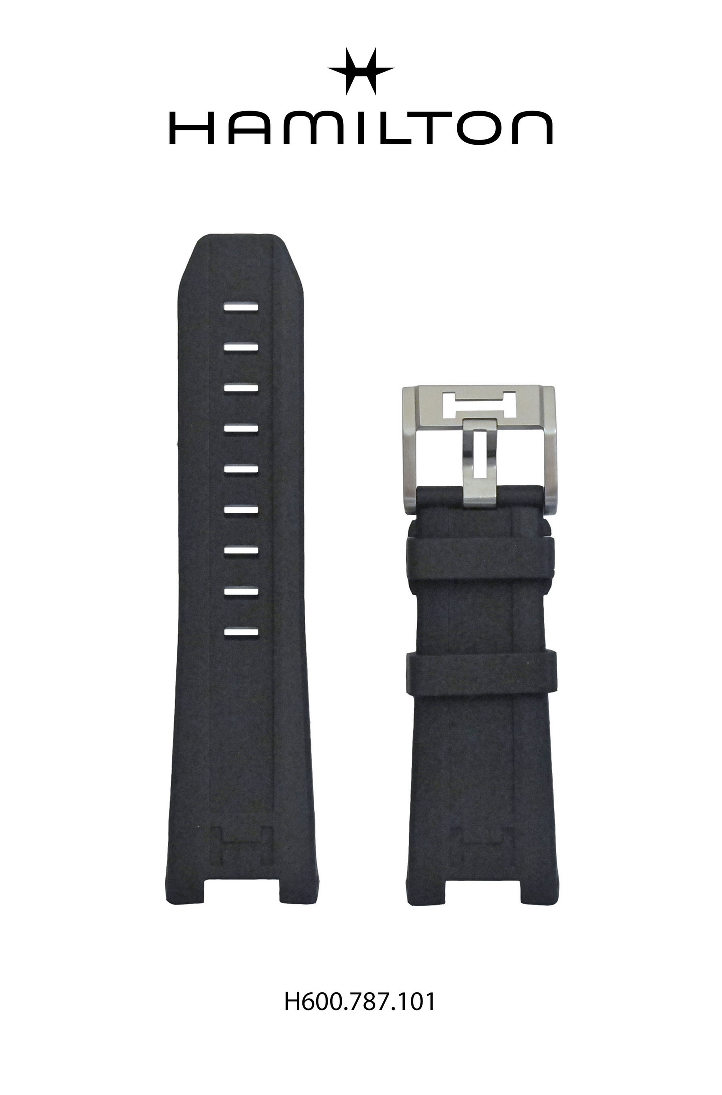 Hamilton Khaki Sub Rubber Watch Strap Ref H691.787.101 - Genuine OEM