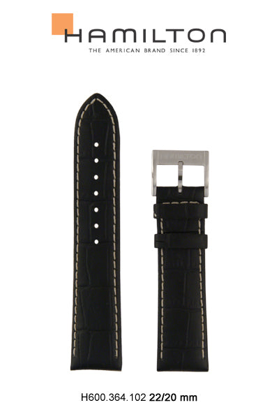 Hamilton Jazzmaster Leather-Black Watch Strap 22-mm Ref H690.364.102 - Genuine OEM