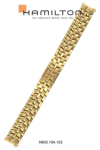 Hamilton Watch L Linwood Steel - Yellow Watch Bracelet 16mm Ref H695.184.103- Genuine OEM