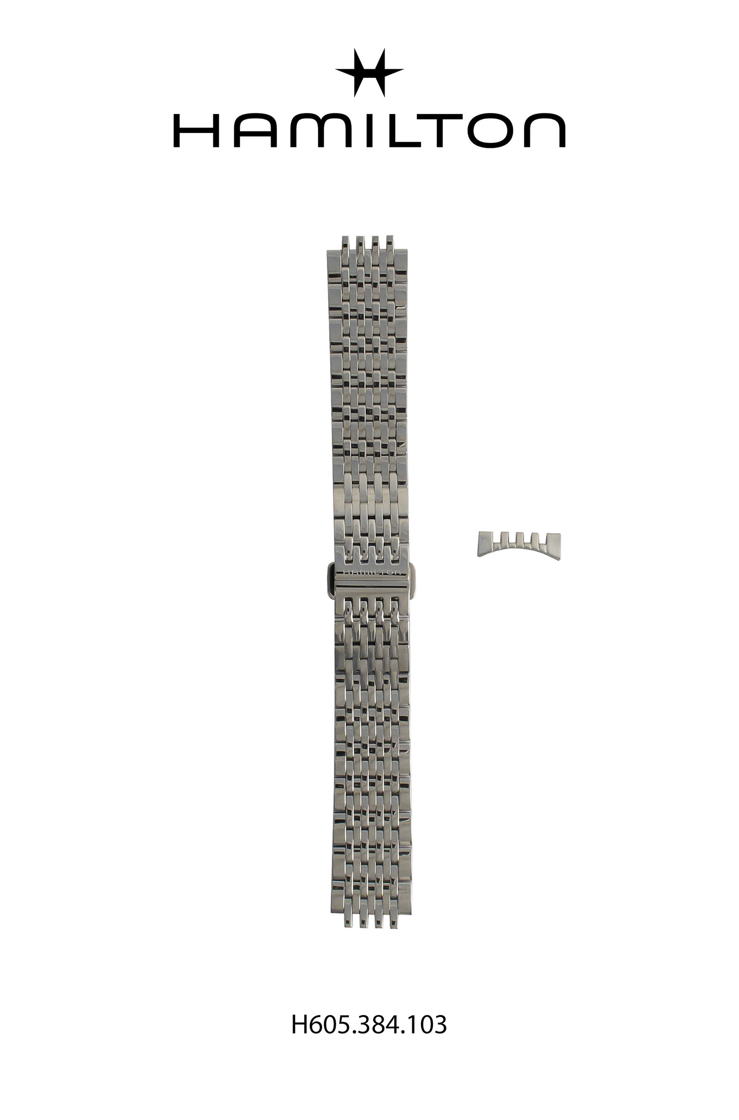 Hamilton IntraMatic Steel Watch Bracelet 20-mm Ref H695.384.103 - Genuine OEM