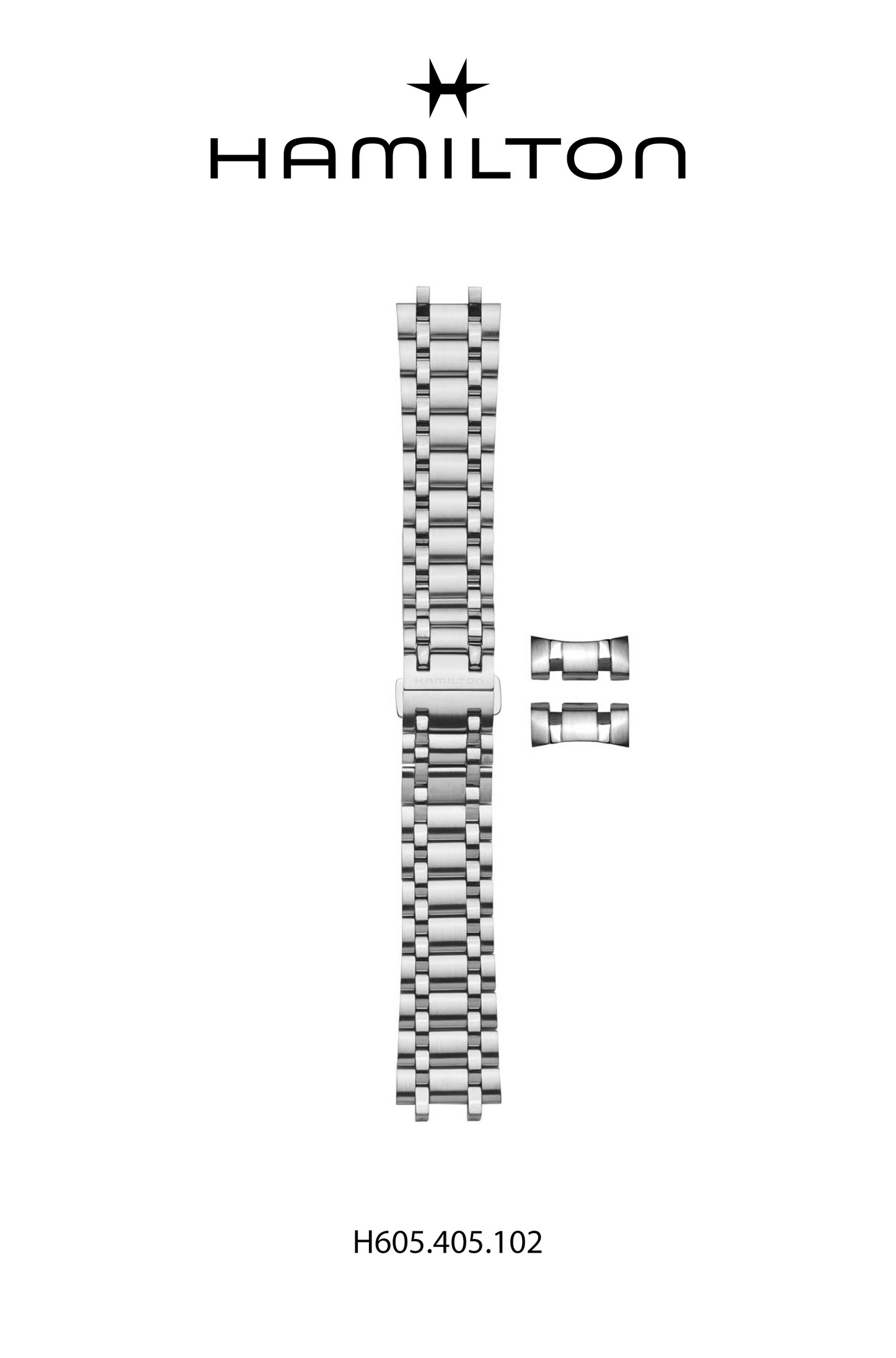 Hamilton RailRoad Steel Watch Bracelet 20-mm Ref H695.405.102 - Genuine OEM