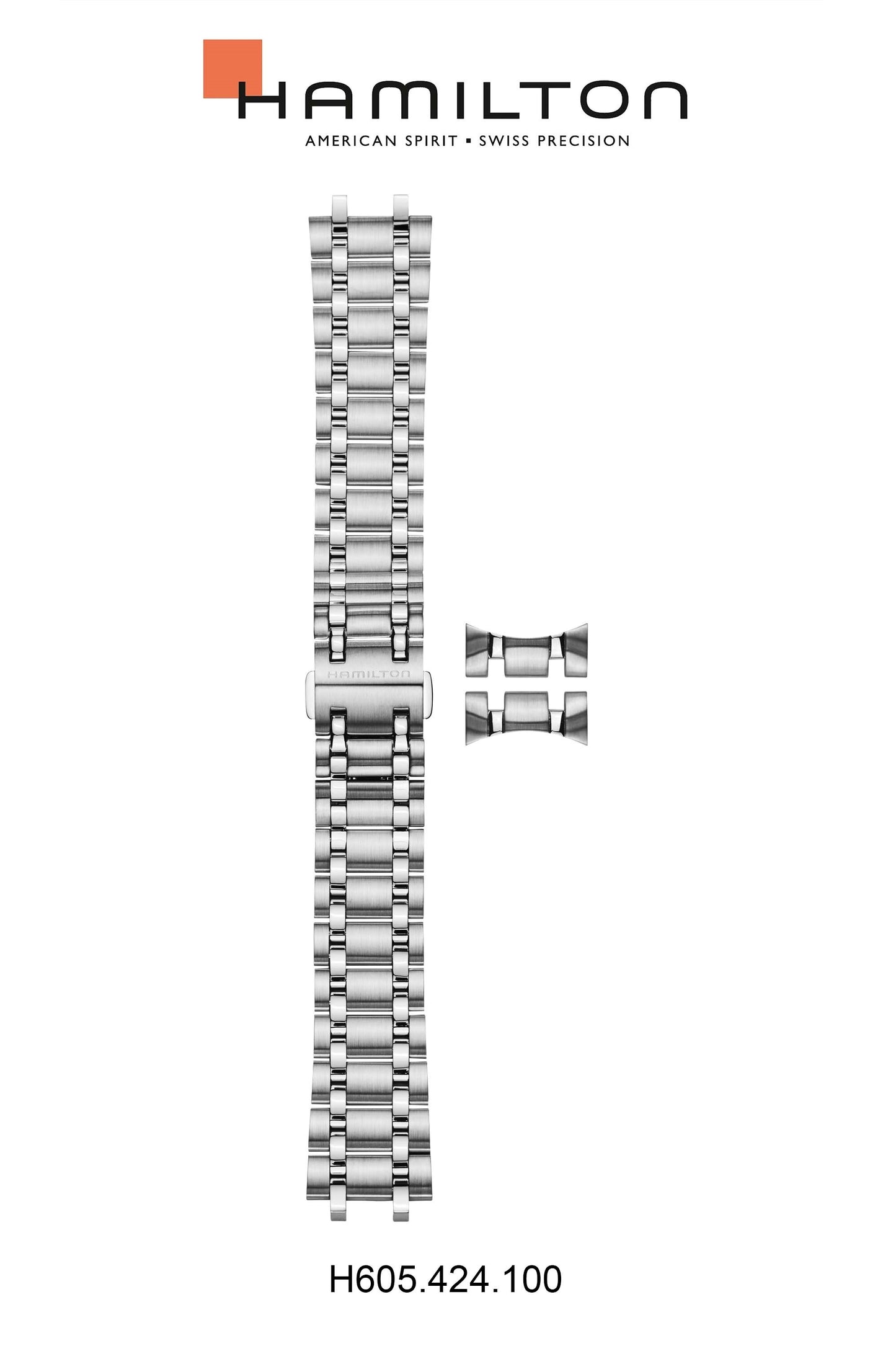Hamilton Spirit Of Liberty Steel Watch Bracelet 22-mm Ref H695.424.100 - Genuine OEM