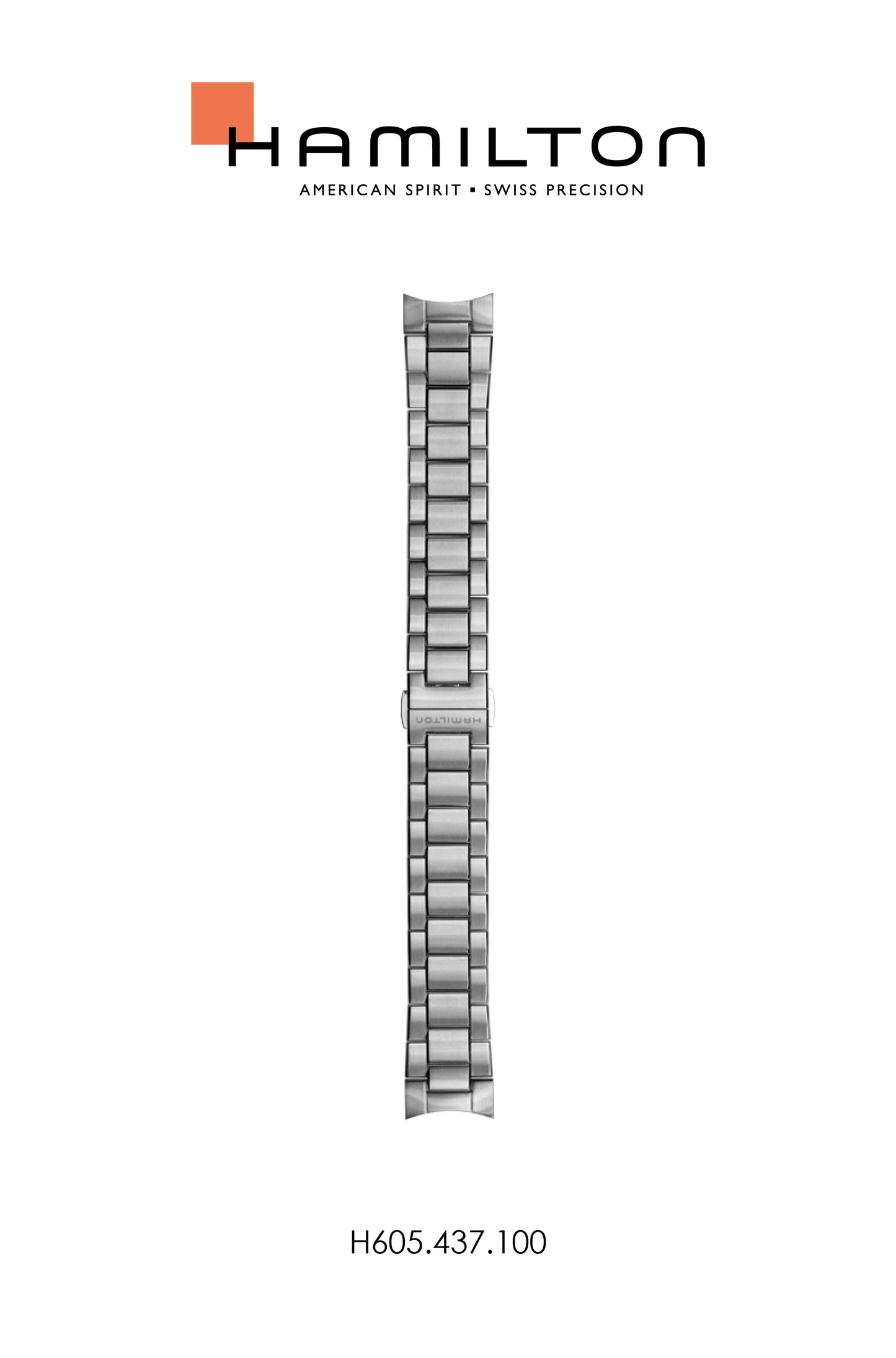 Hamilton Broadway GMT Steel Watch Bracelet 22-mm Ref H695.437.100 - Genuine OEM