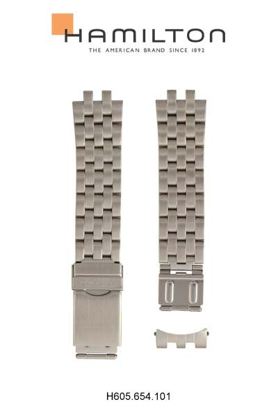 Hamilton Watch L Khaki Chrono Steel Watch Bracelet Ref H605.654.101 - Genuine OEM