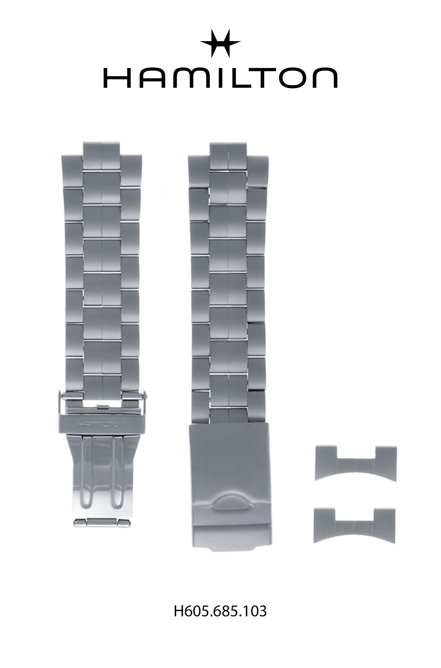 Hamilton Watch XL Khaki Field Steel Watch Bracelet Ref H695.685.103 - Genuine OEM