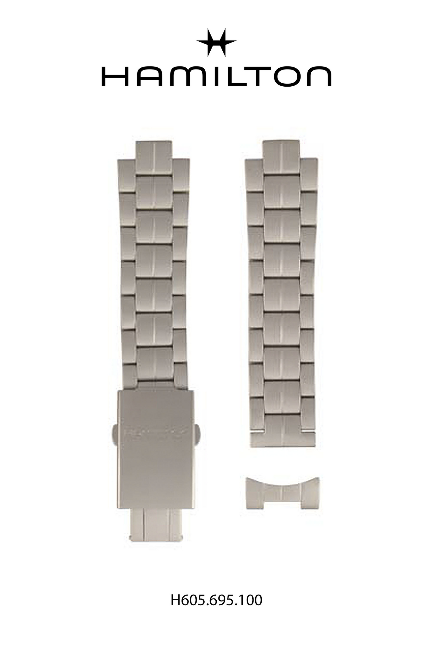 Hamilton Khaki Officer Steel Watch Bracelet 20-mm Ref H695.695.100 - Genuine OEM